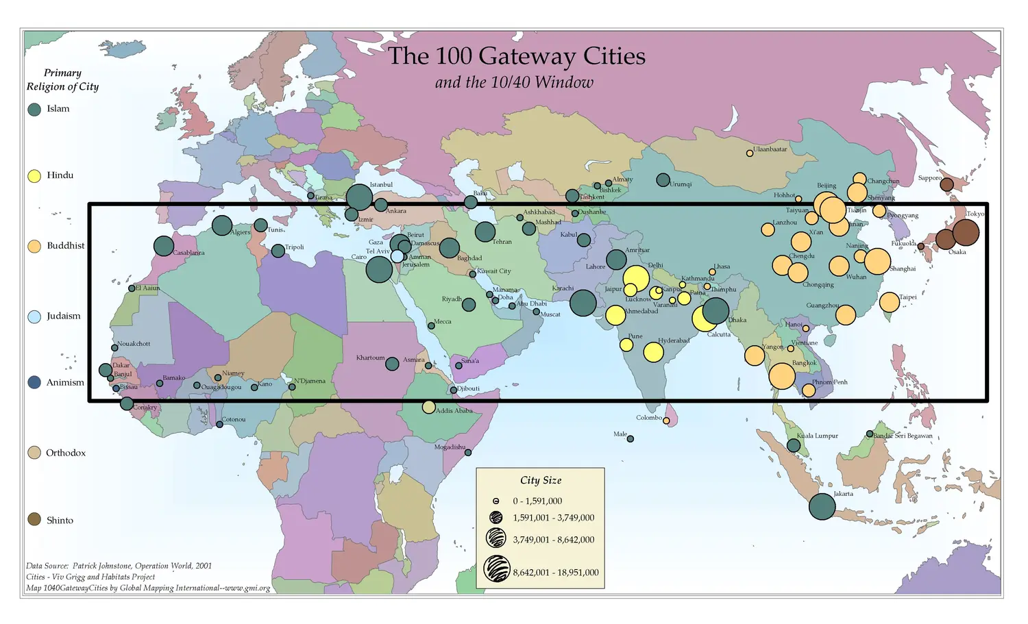 Map showing ministry reach and planned VillageServer deployment locations